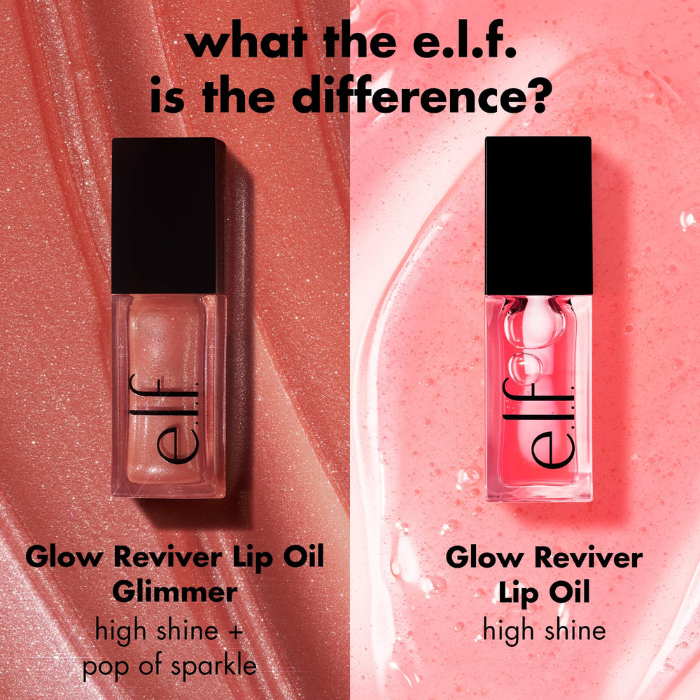 e.l.f. Glow Reviver Lip Oil, aroma a menta para una sensación fresca.