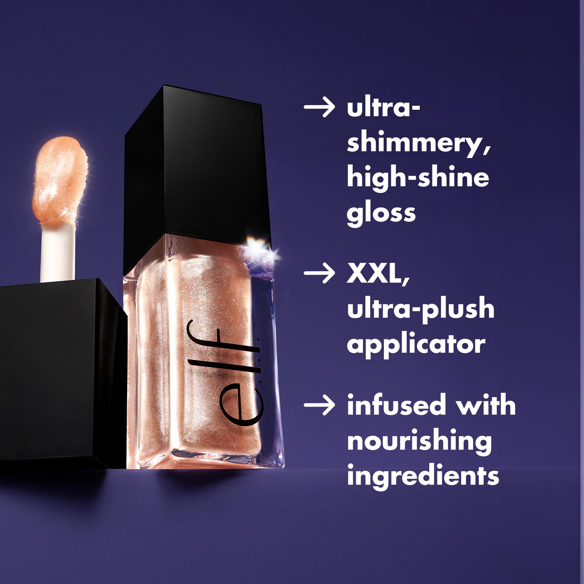 e.l.f. Glow Reviver Lip Oil Citrine Gleam, brillo translúcido que realza el color.