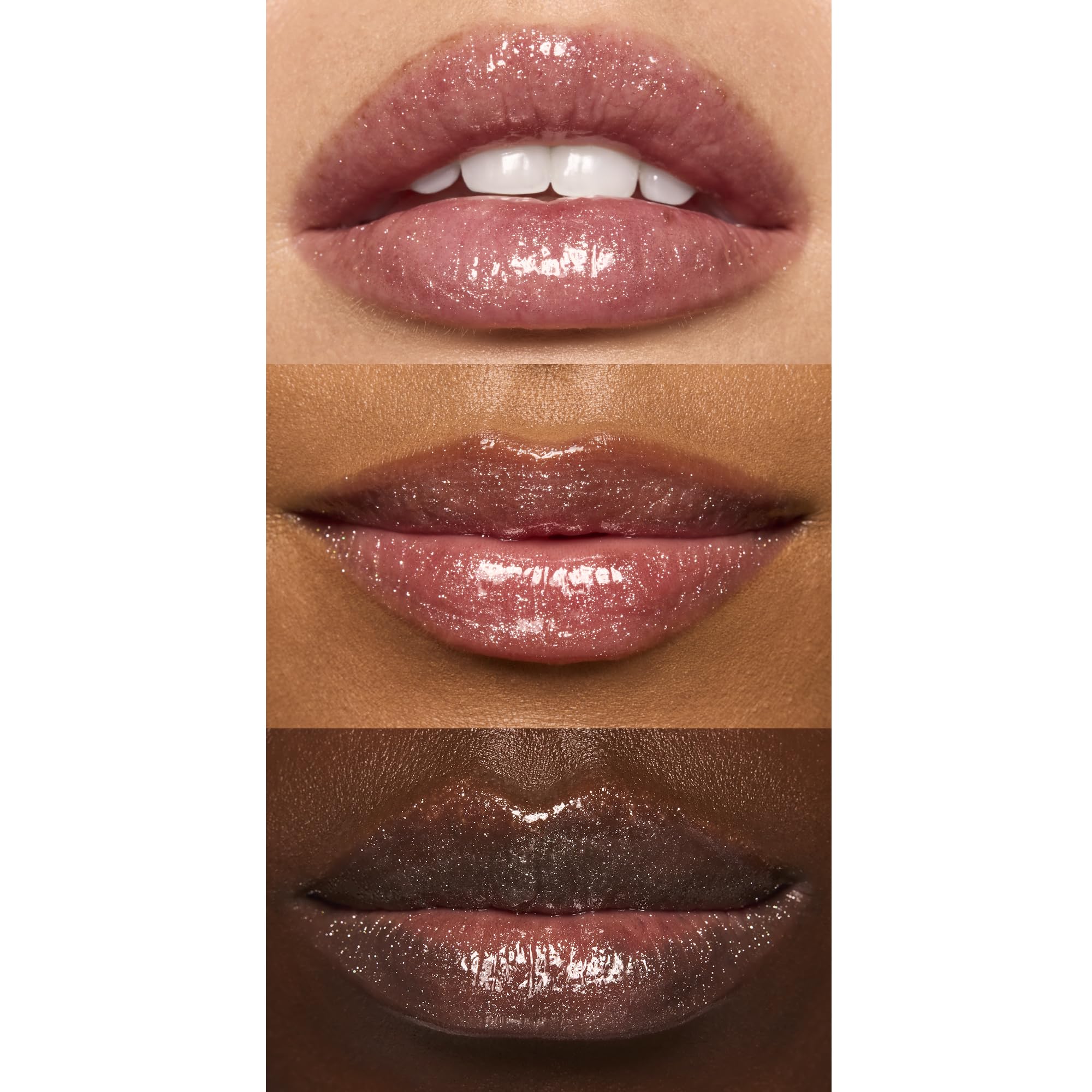 e.l.f. Glow Reviver Lip Oil swatch muestra color translúcido y acabado brillante