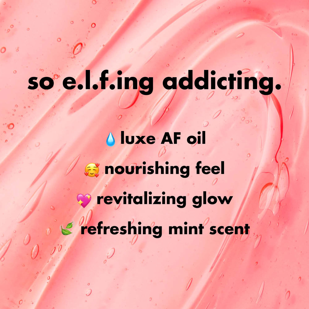 e.l.f. Glow Reviver Crystal Baller lip oil swatch extra shimmer