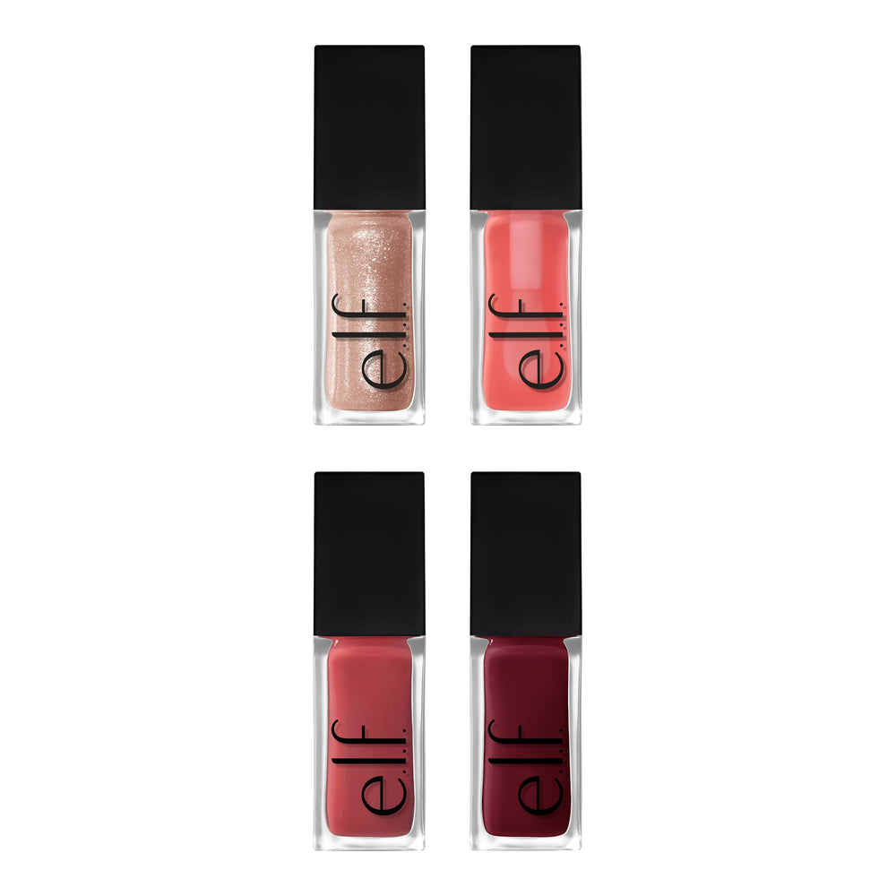 Lips with non-sticky glossy finish from e.l.f. Glow Reviver lip oil