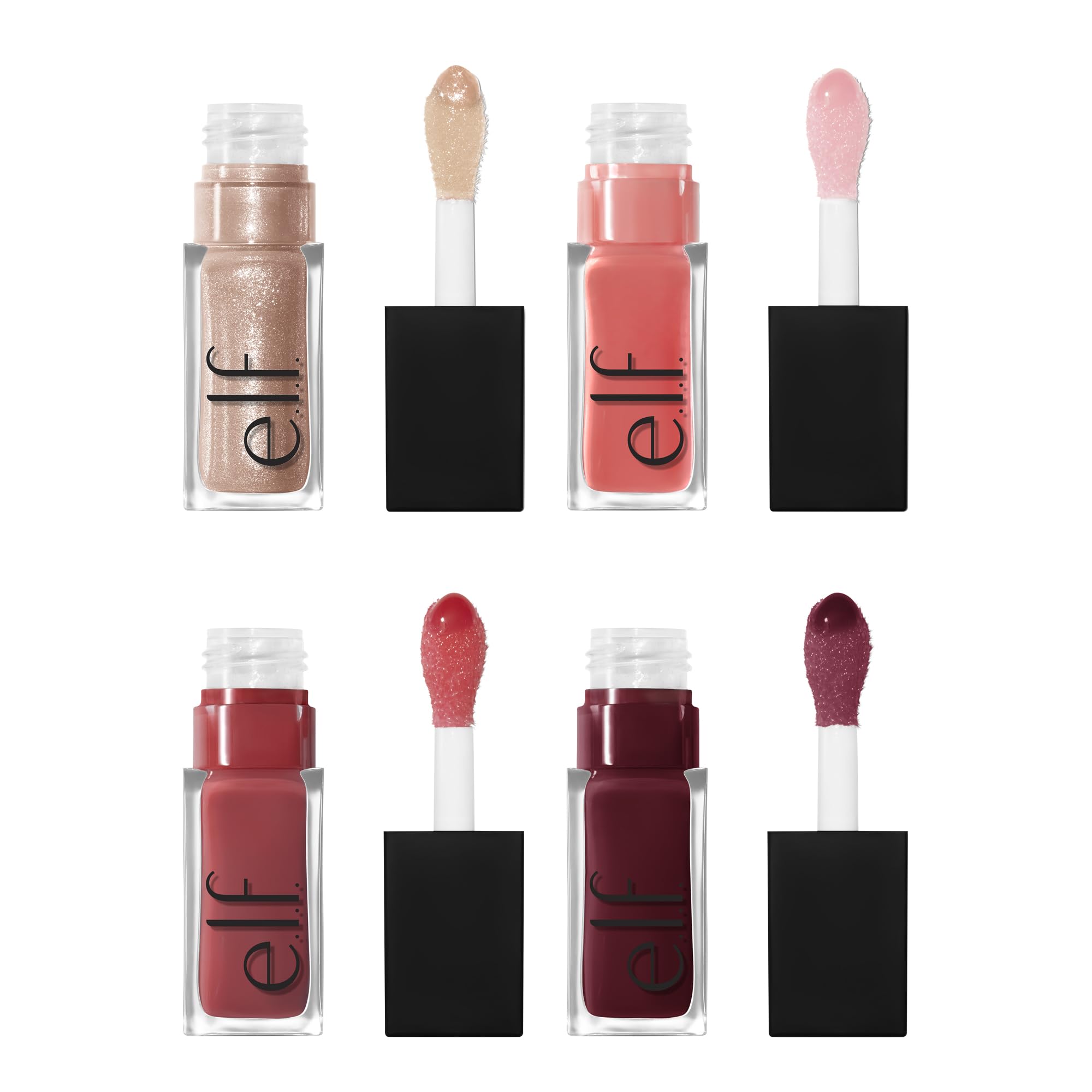 e.l.f. Glow Reviver Rose Envy lip oil swatch glossy finish
