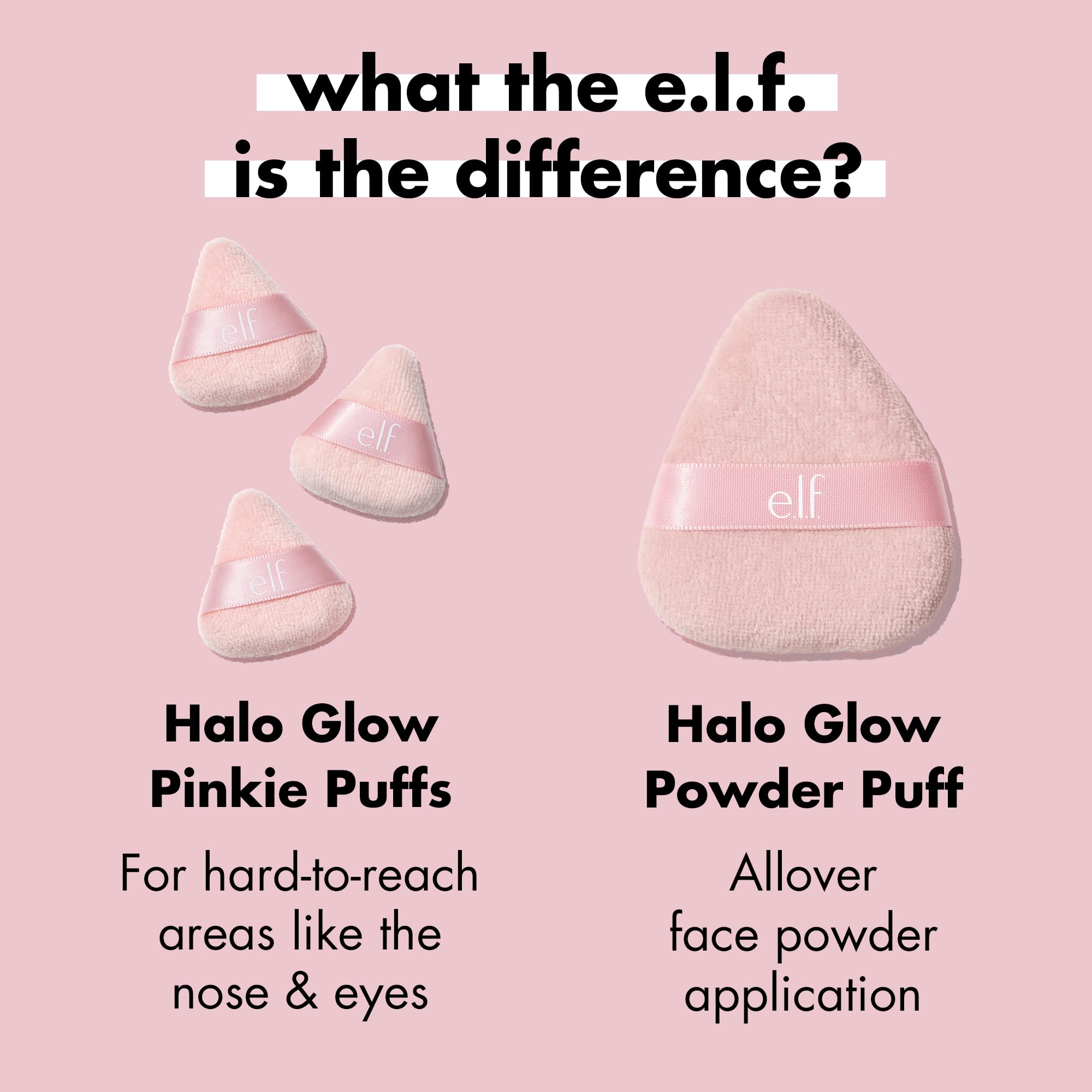 e.l.f. Halo Glow Pinkie Puffs reusable and washable for daily use