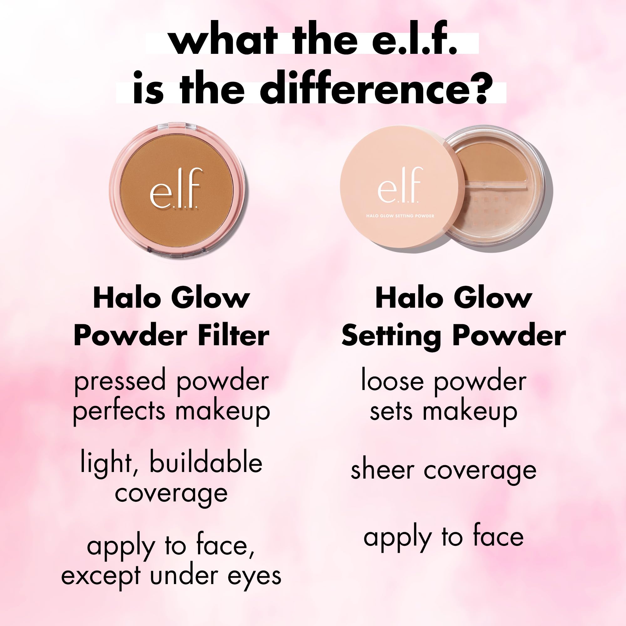 e.l.f. Halo Glow Powder Filter, polvo vegano apto para uso diario