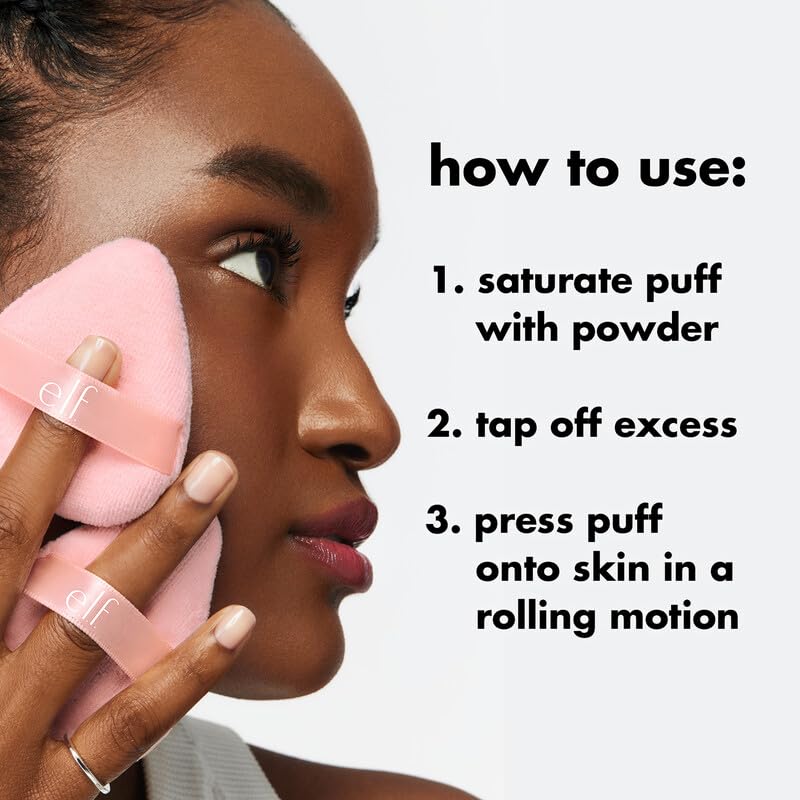 e.l.f. Halo Glow Powder Puff reusable and machine washable for long-lasting use.