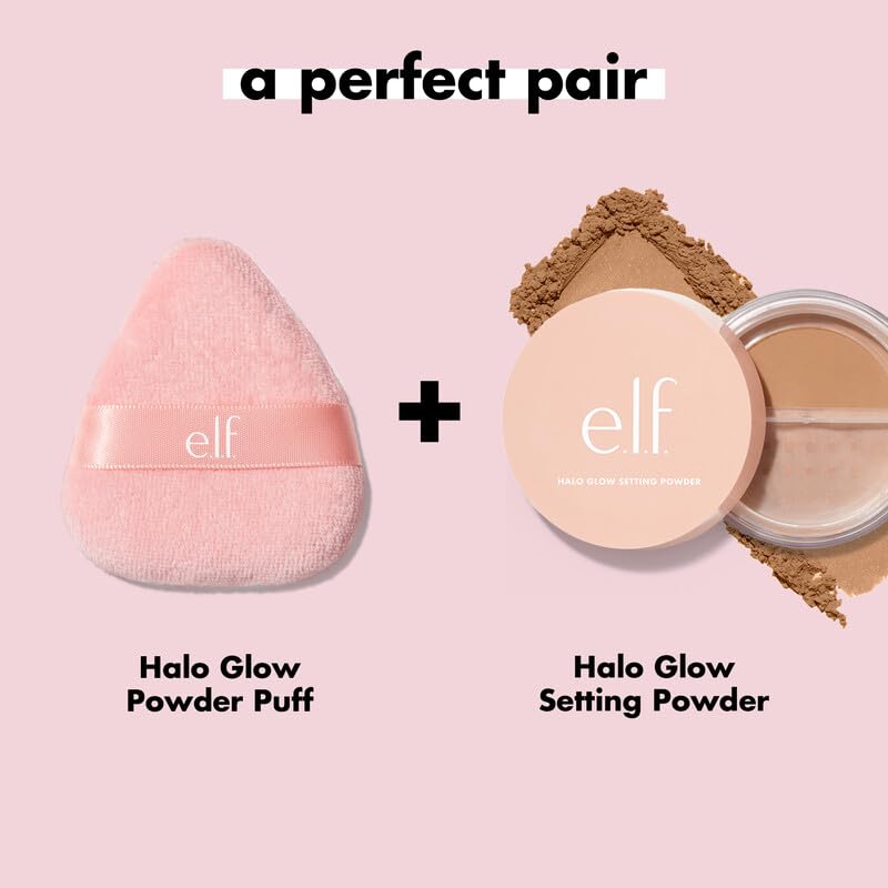 e.l.f. Halo Glow Powder Puff ideal with Halo Glow powders for balanced application.