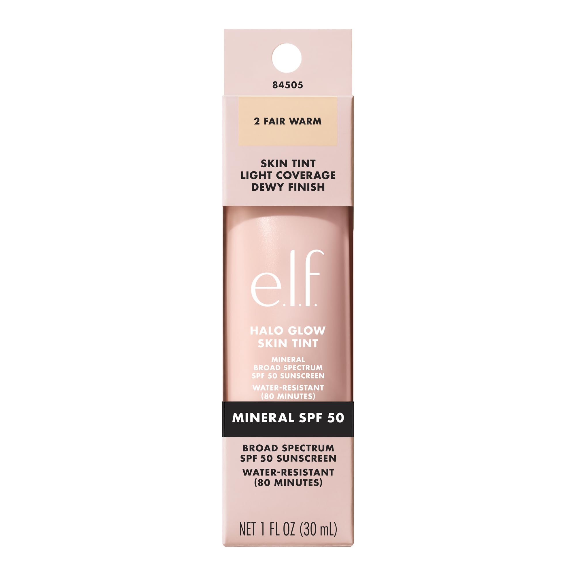 e.l.f. Halo Glow Skin Tint dermatologist-tested badge with niacinamide benefits.