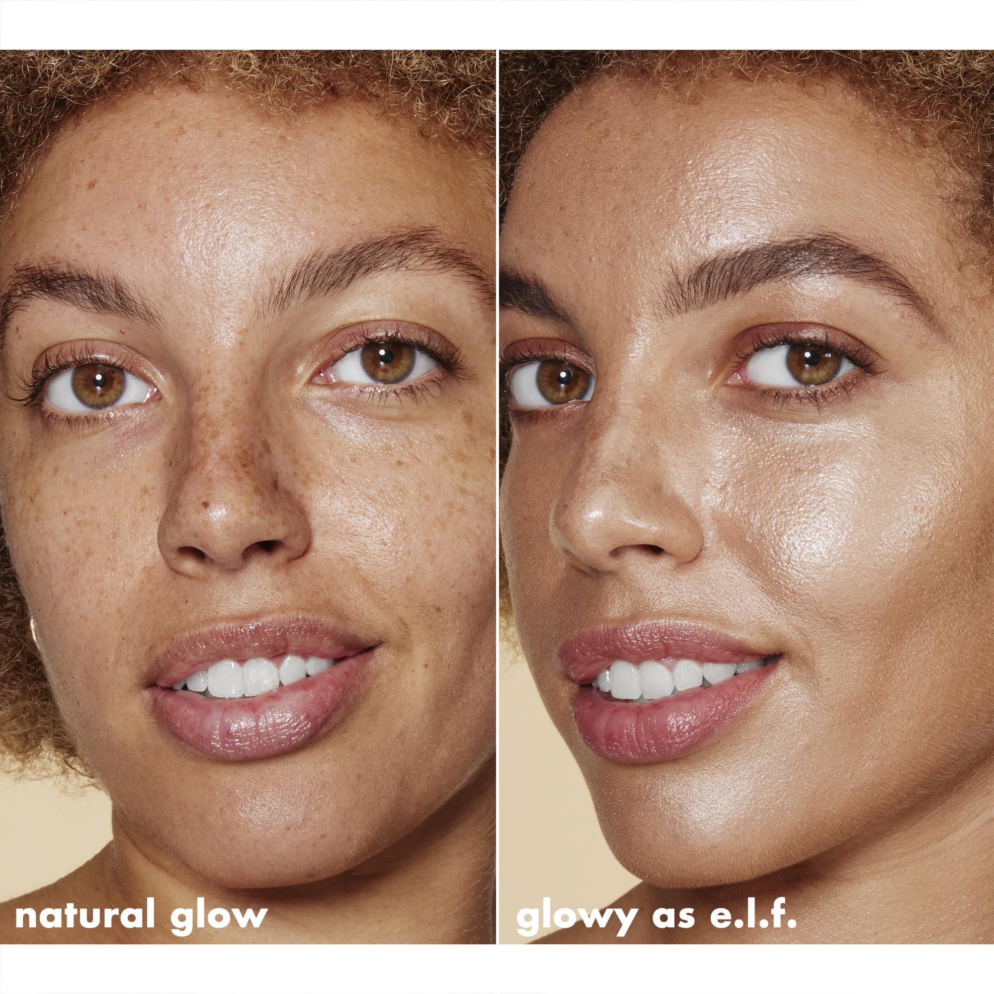 Uso múltiple para rostro de e.l.f Halo Glow: solo, bajo o encima de la base.