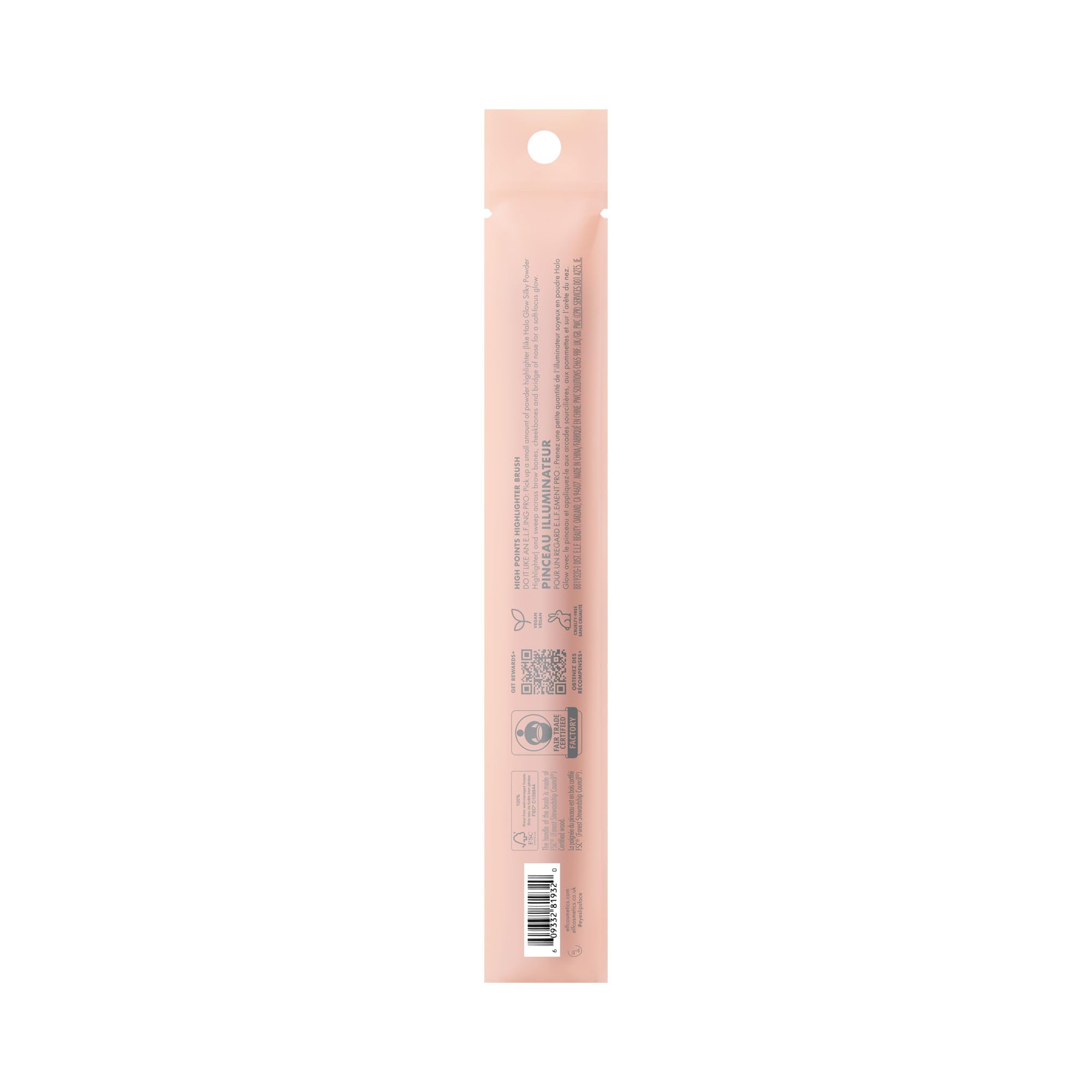 e.l.f. High Points Highlighter Brush compact travel-friendly design.
