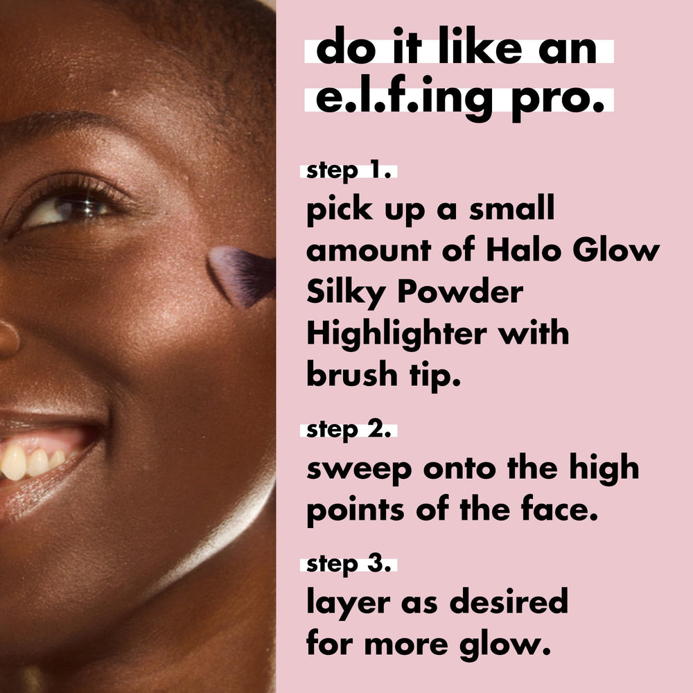 e.l.f. High Points Highlighter Brush FSC-certified wood handle for eco style.