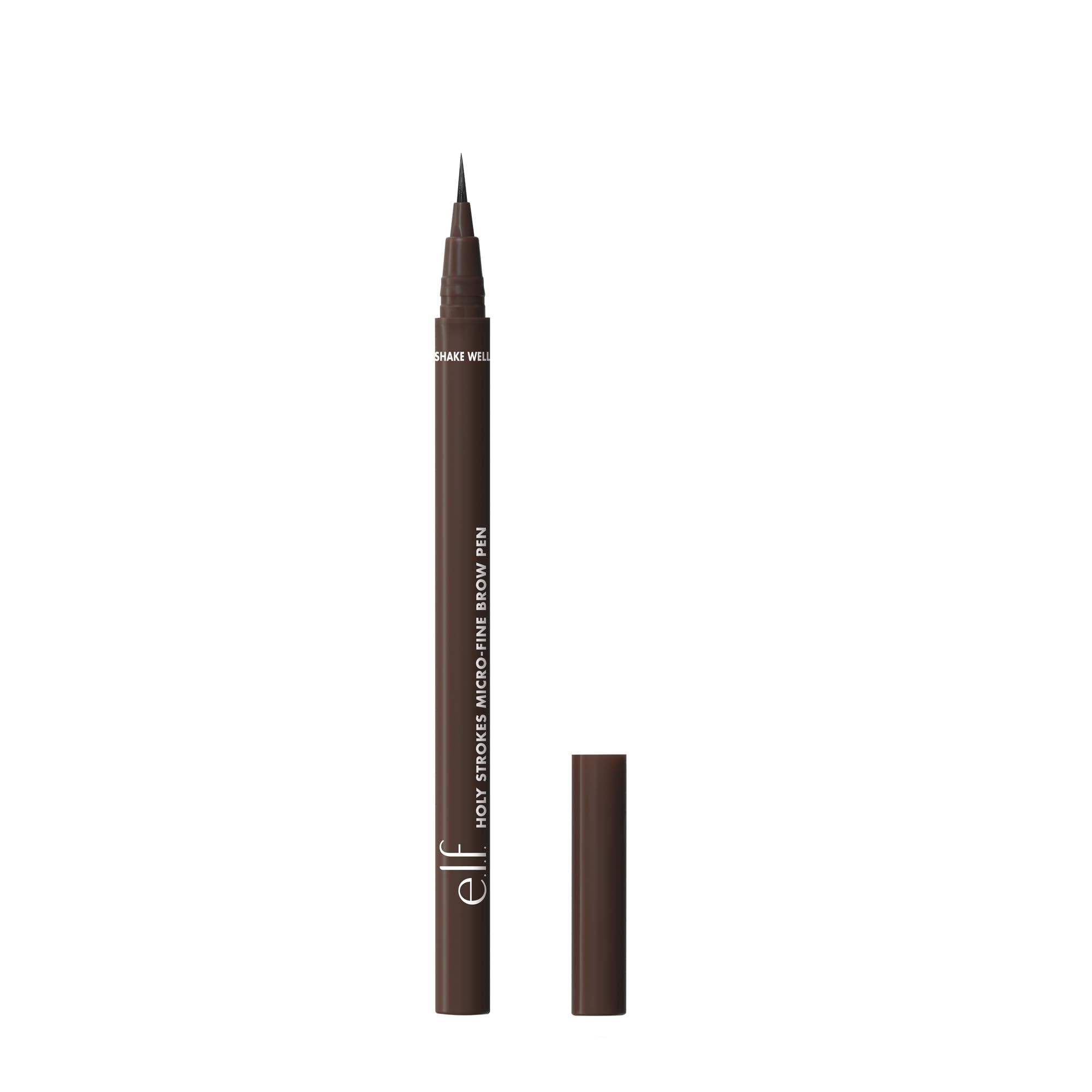 e.l.f. Holy Strokes brow pen close-up with micro-fine tip for natural hair-like strokes.