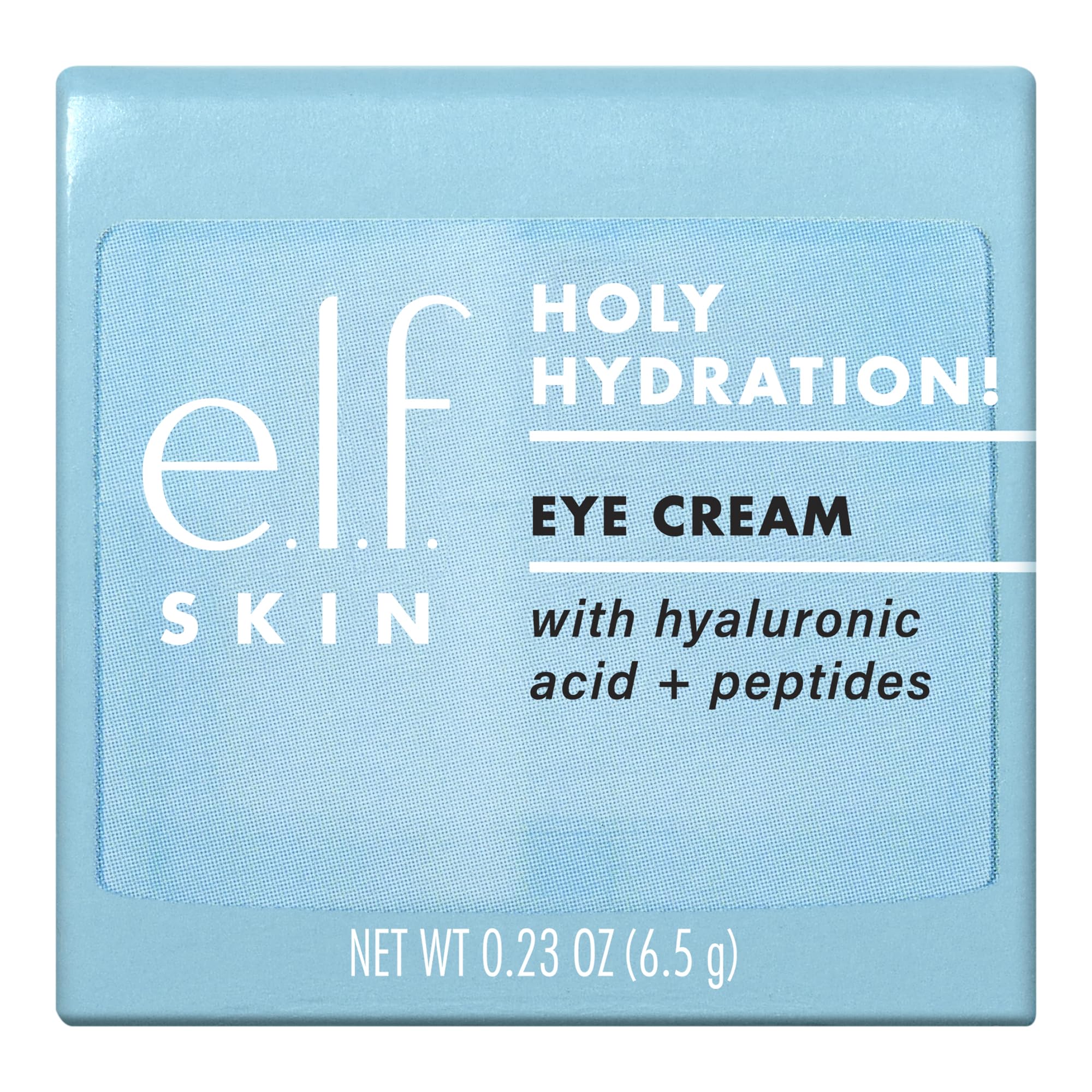 Elf hyaluronic acid and peptides eye cream ingredients showcasing nourishing benefits.