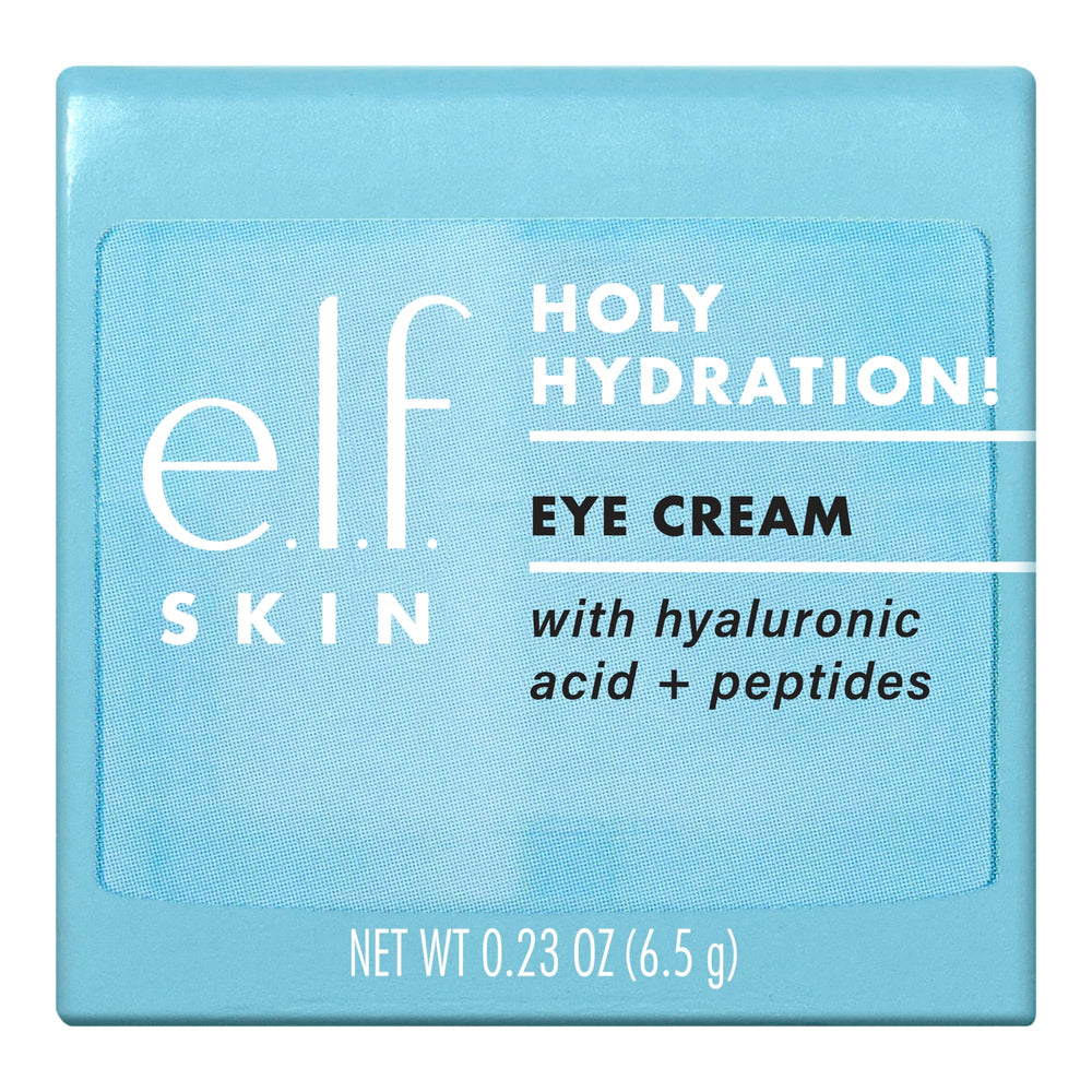 Elf hyaluronic acid and peptides eye cream ingredients showcasing nourishing benefits.