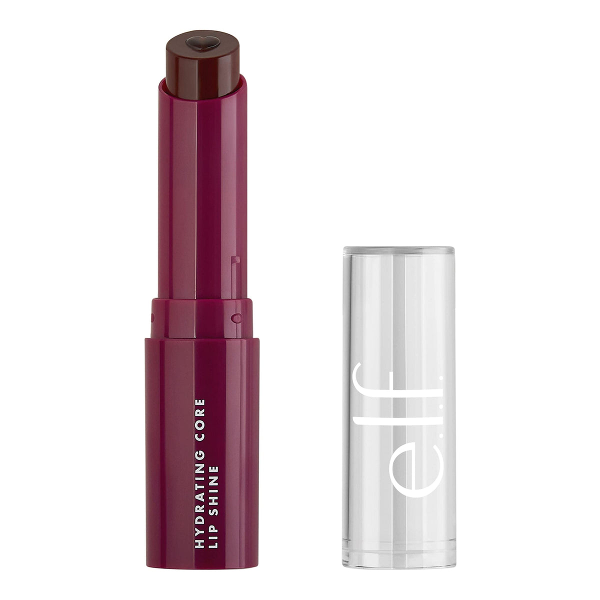 e.l.f. Brillo labial con núcleo hidratante y corazón, hidrata labios con color suave.