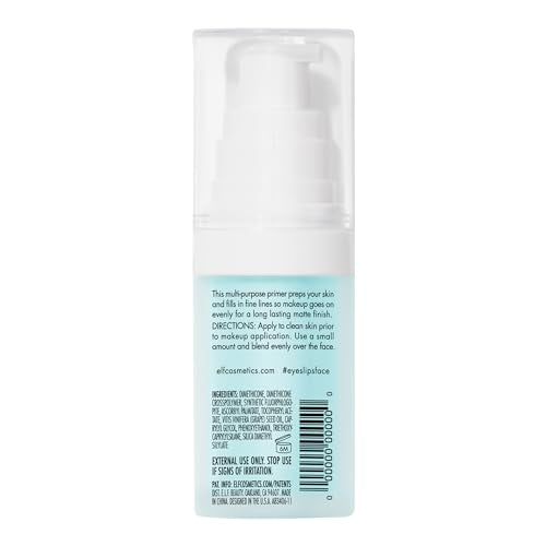 e.l.f. Hydrating Primer close-up showing soft glow ideal for acne-prone skin.