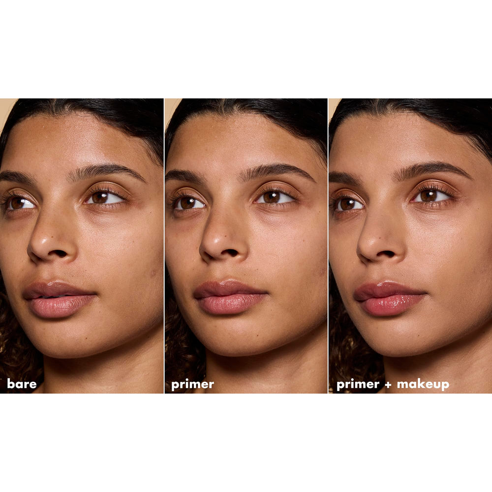 e.l.f. primer with foundation pairing for satin finish that lasts.