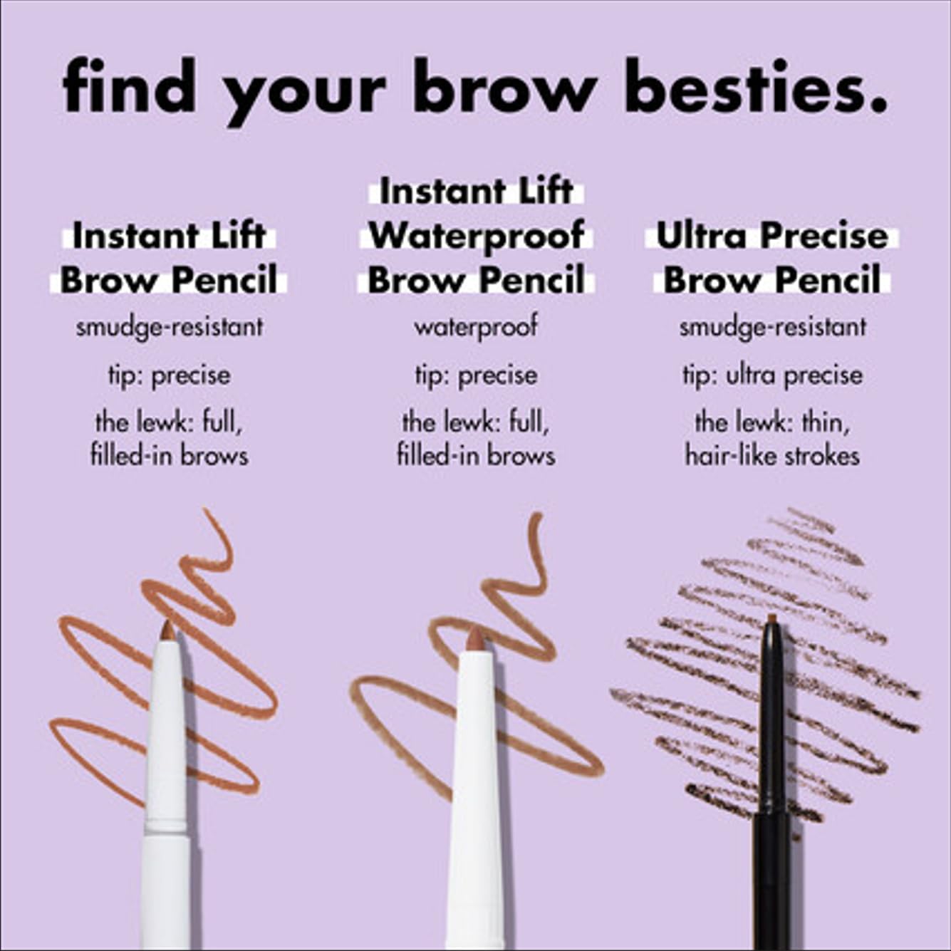 e.l.f. Instant Lift Brow Pencil smudge-proof formula for long-lasting wear.