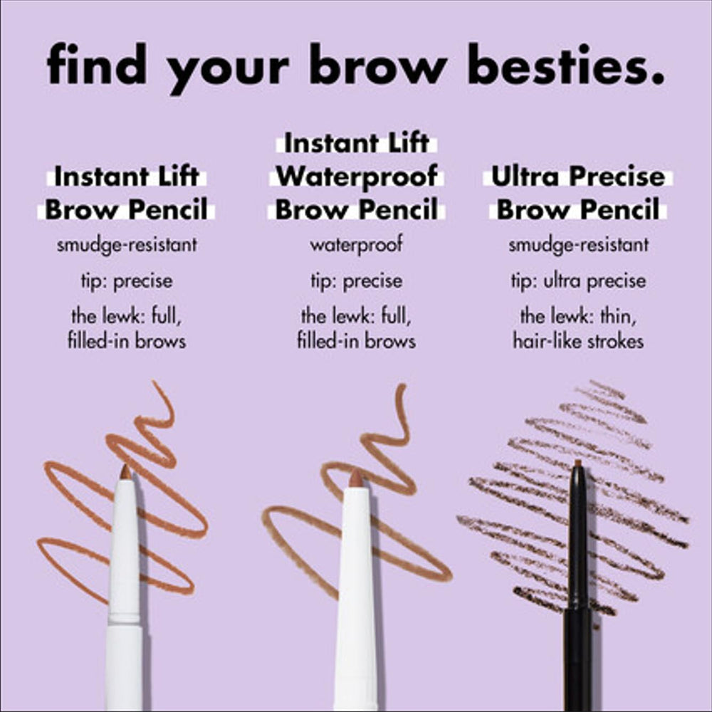 e.l.f. Instant Lift Brow Pencil smudge-proof formula for long-lasting wear.