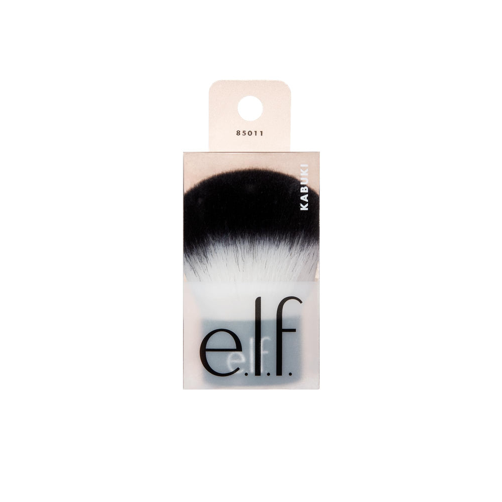 e.l.f. Kabuki brush with primer-infused formulas for precise application.