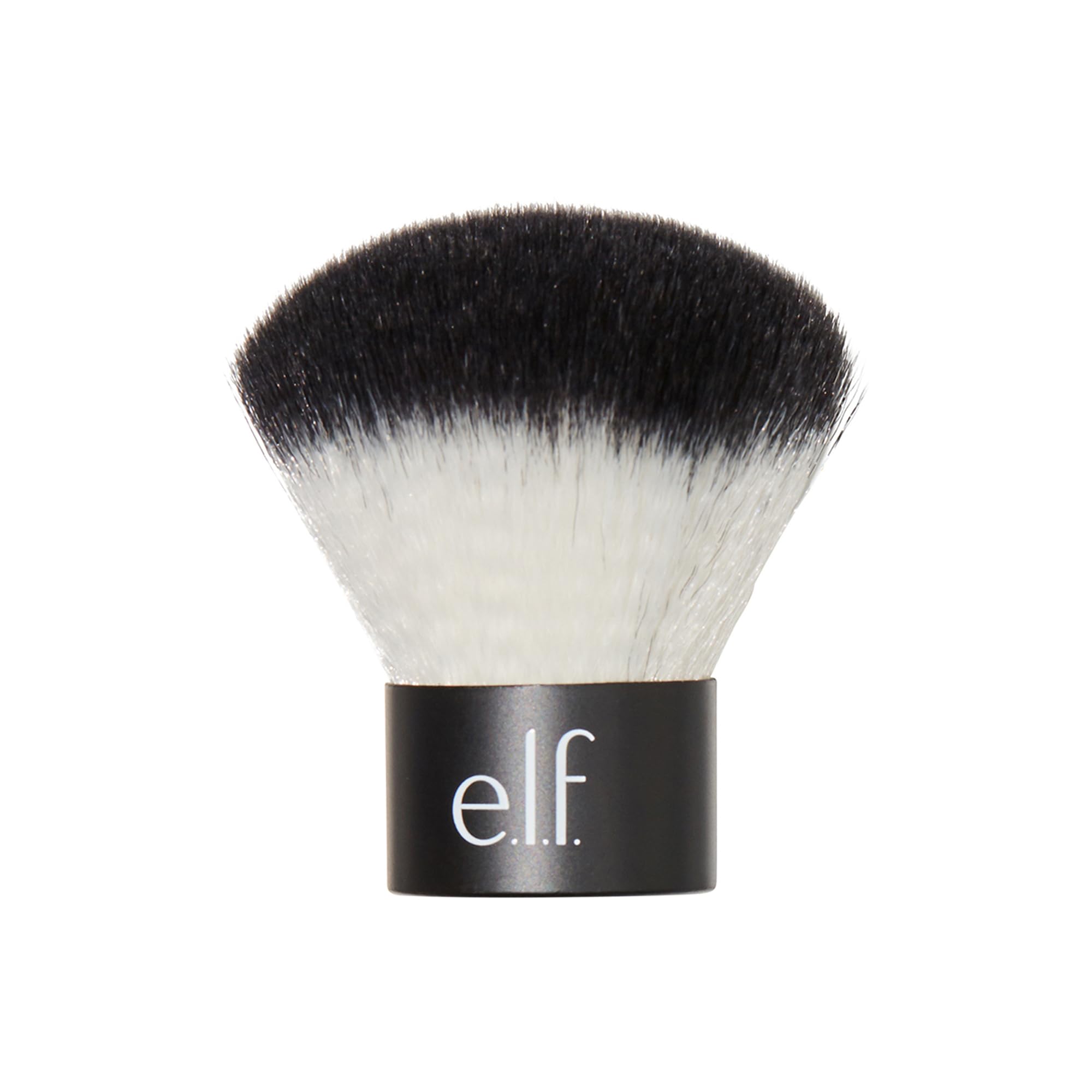 e.l.f. Kabuki face brush compact design for travel-ready, precise powder application.