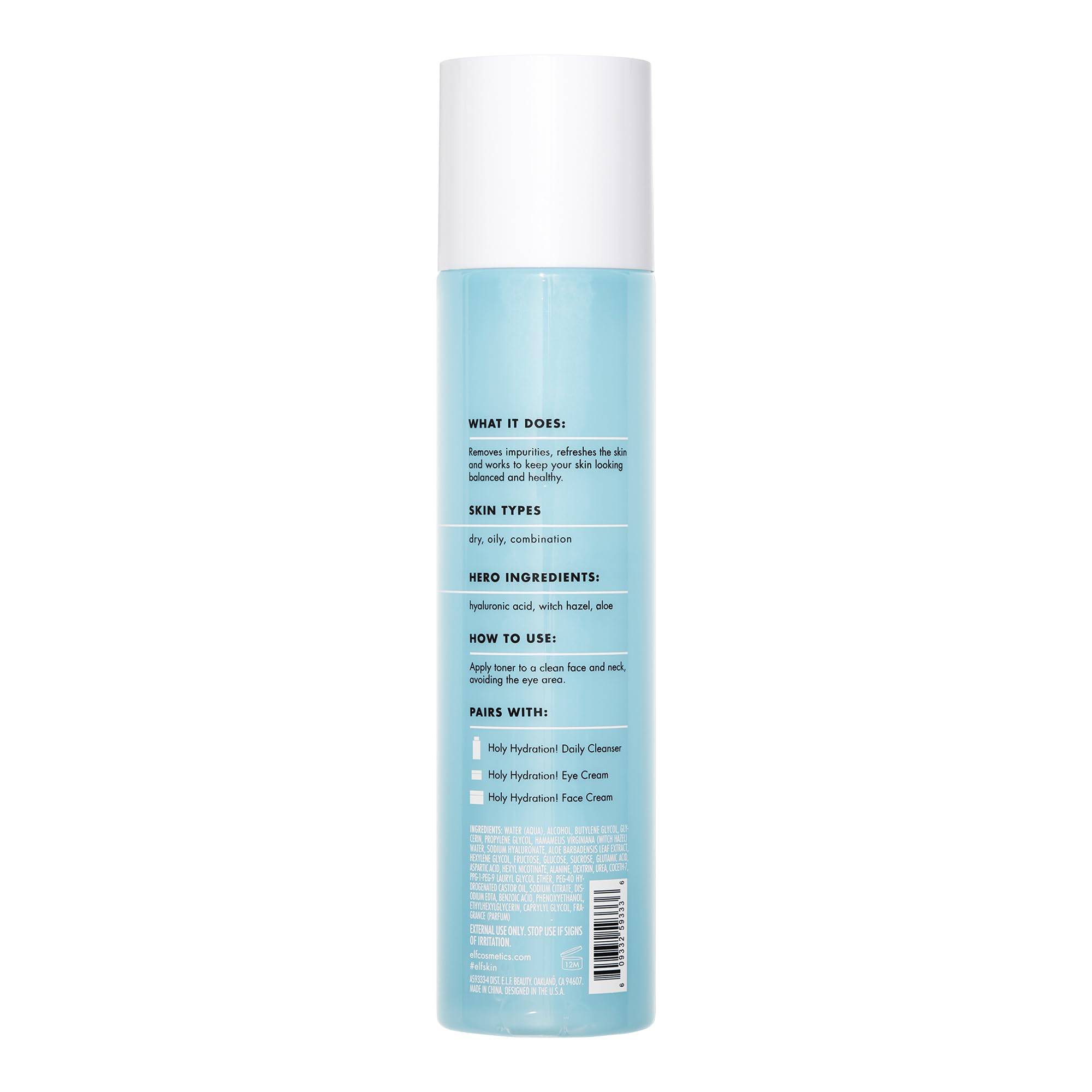 e.l.f. Keep Your Balance toner packaging and pump – easy to dispense.