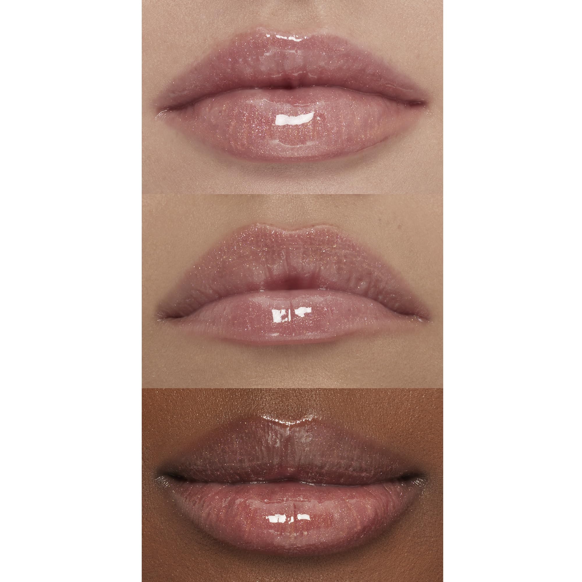e.l.f. gloss labial Champagne Glam con vitamina E para nutrición diaria.