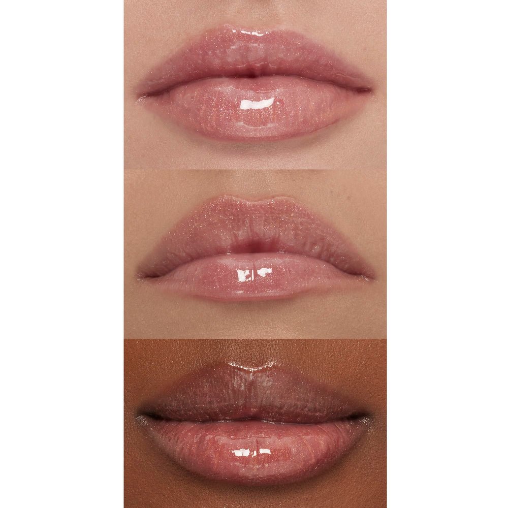 e.l.f. gloss labial Champagne Glam con vitamina E para nutrición diaria.