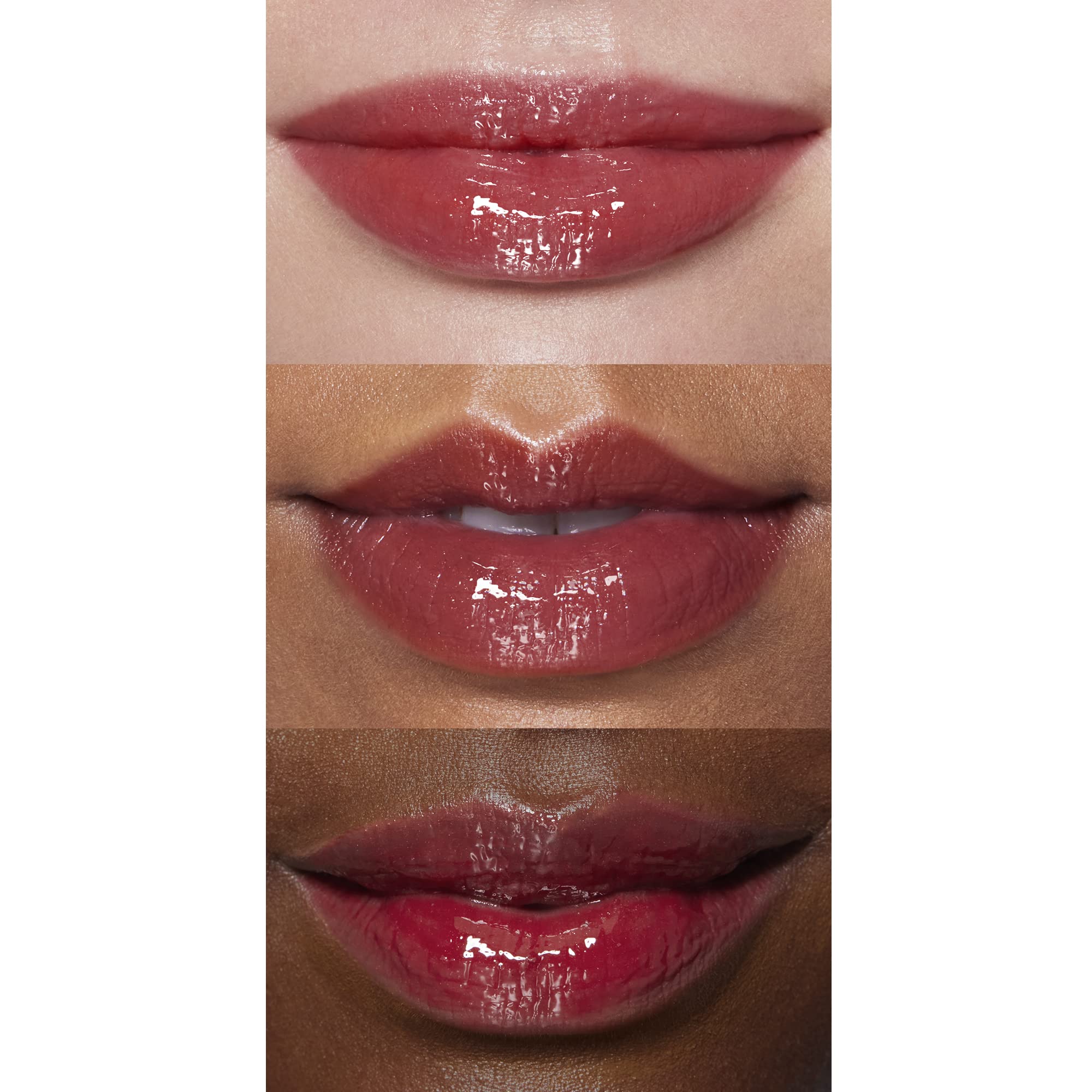 e.l.f. Lip Lacquer Cherry Bomb gloss shine on lips for vibrant glow.