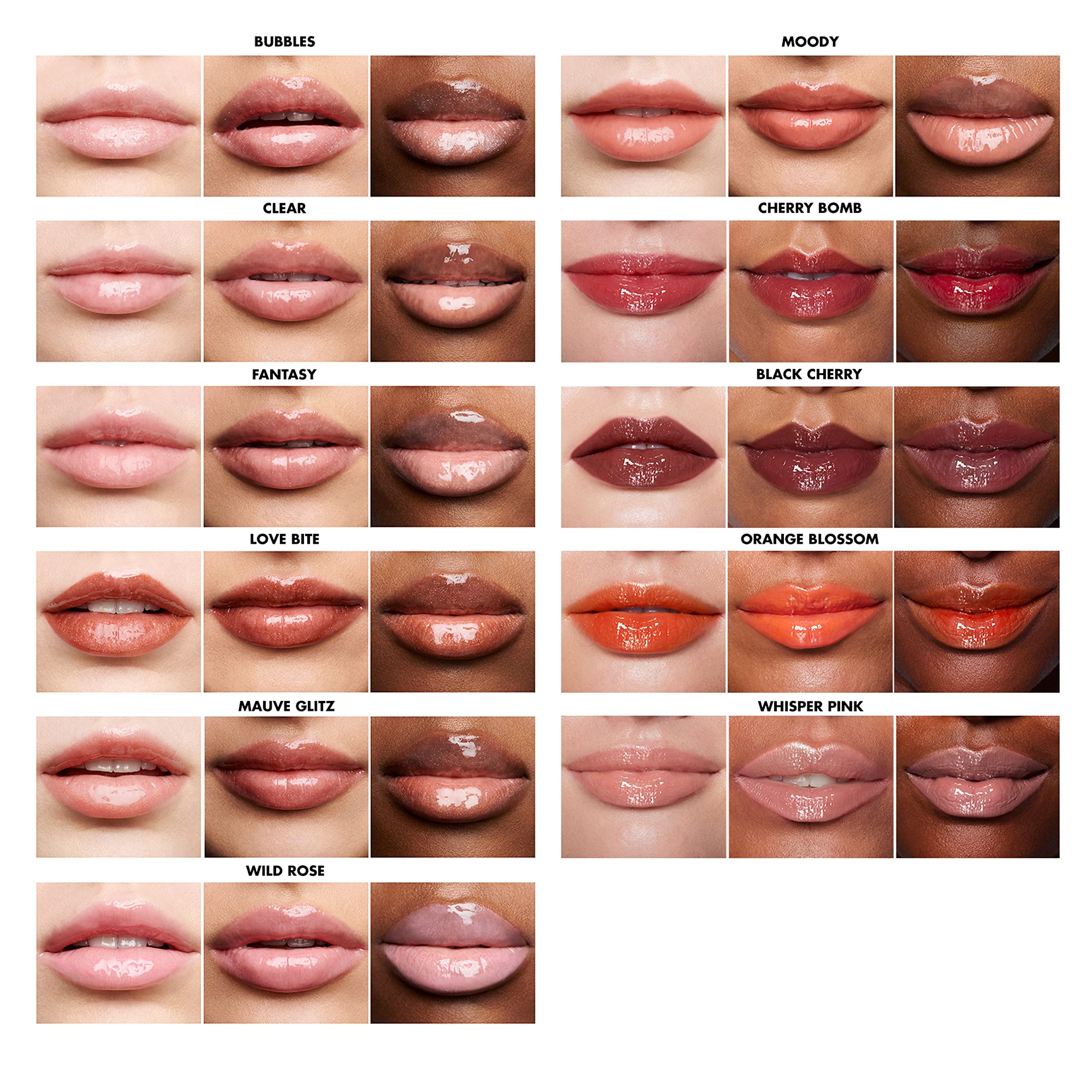 e.l.f. Lip Lacquer Wild Rose application on lips for a glossy finish.