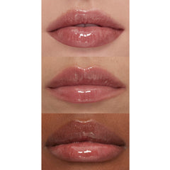 Elf Lip Plumping Gloss Chocolate Glaze close-up emphasizes glossy finish and nourishment