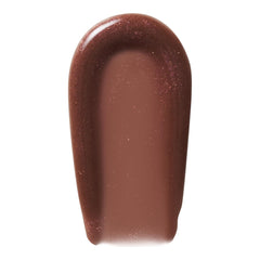 Elf Lip Plumping Gloss Chocolate Glaze swirl swatch reveals sheer color and shine