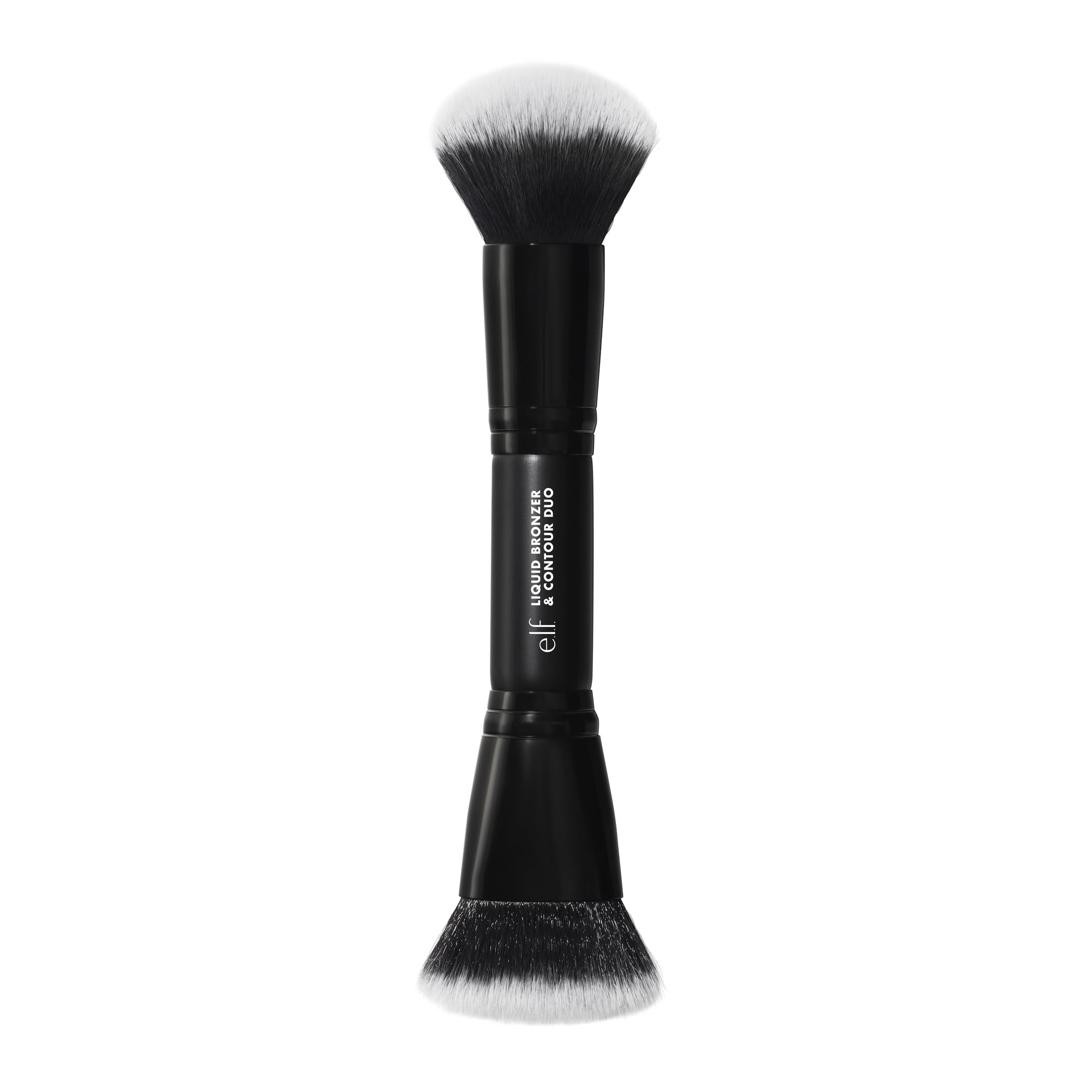 e.l.f. liquid bronzer & contour duo brush with sculpted end for precise contouring
