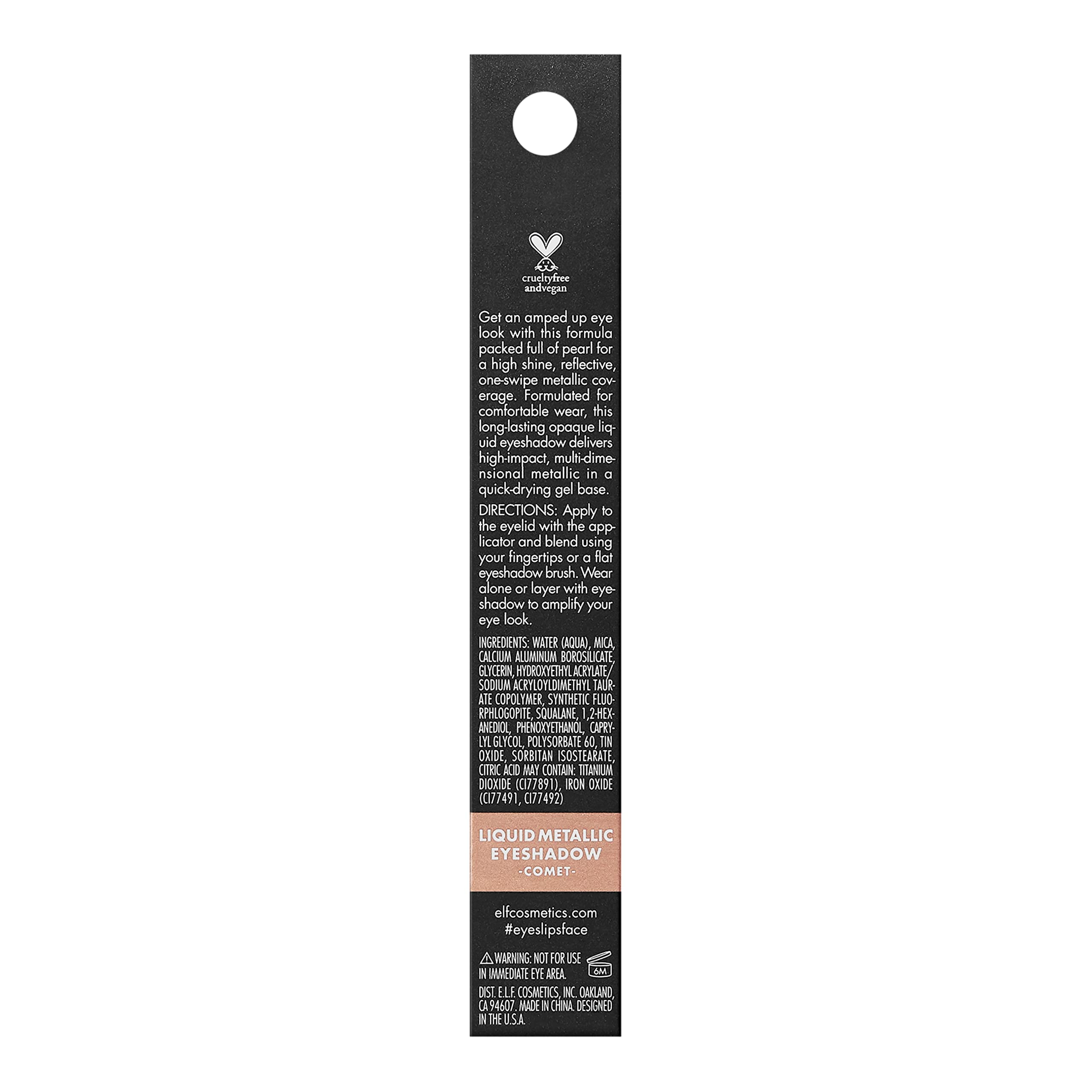 Elf Liquid Metallic Eyeshadow Comet layered to amplify metallic depth