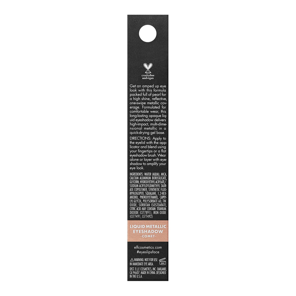 Elf Liquid Metallic Eyeshadow Comet layered to amplify metallic depth