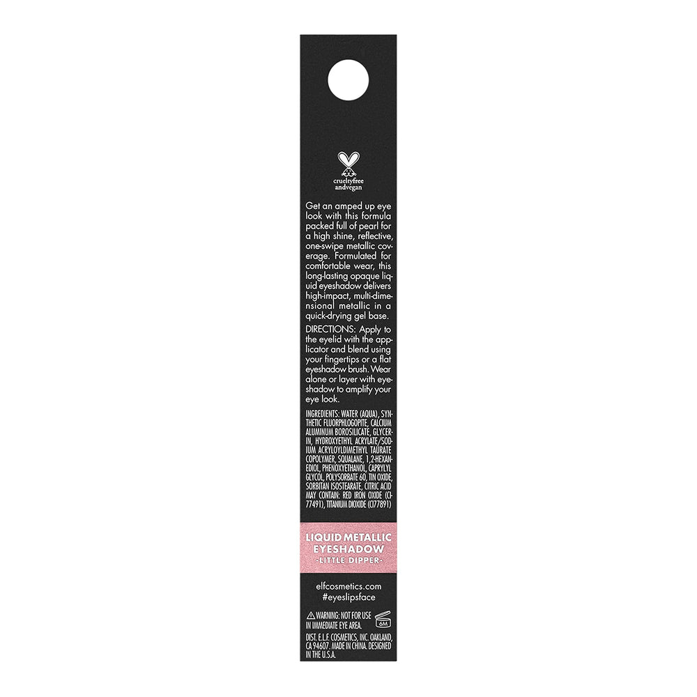 e.l.f. Liquid Metallic Eyeshadow Gel base demonstrates fast-drying, buildable color in one swipe.