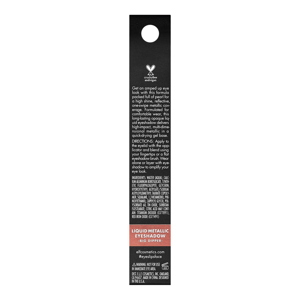 e.l.f. Liquid Metallic Eyeshadow gel-base application for quick-drying wear