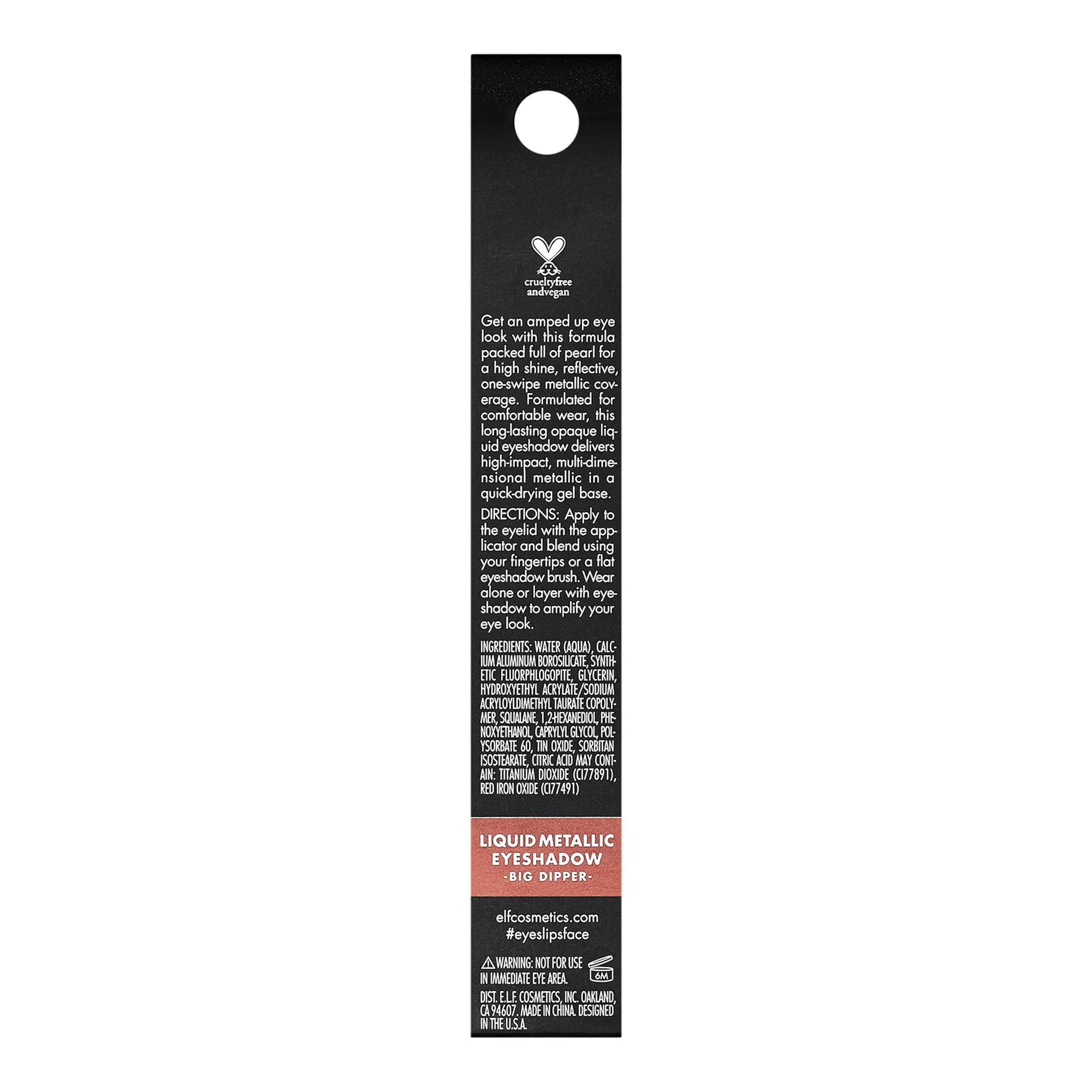 e.l.f. Liquid Metallic Eyeshadow long-wear finish supports day-to-night looks