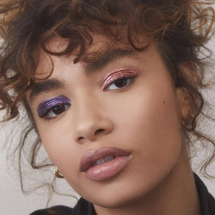 e.l.f. Liquid Metallic Eyeshadow Supernova layered application demonstrates buildable coverage