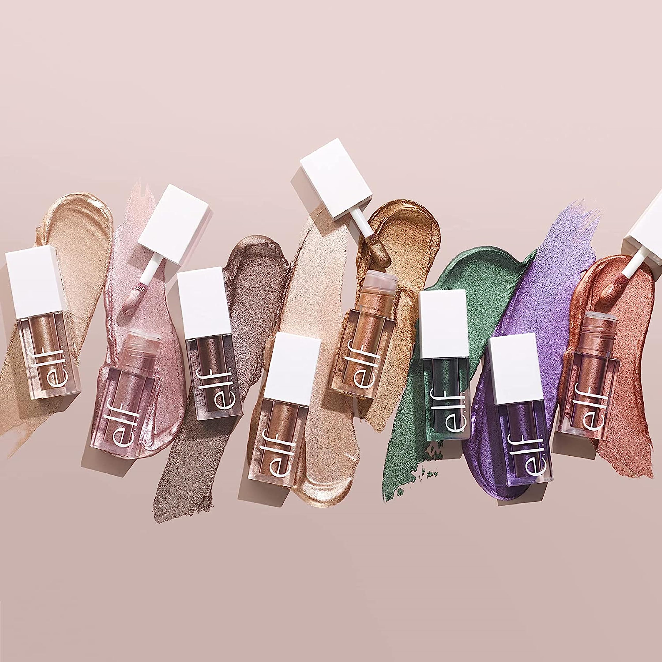 e.l.f. Liquid Metallic Eyeshadow Supernova closeup emphasizes pearl texture for luminous glow