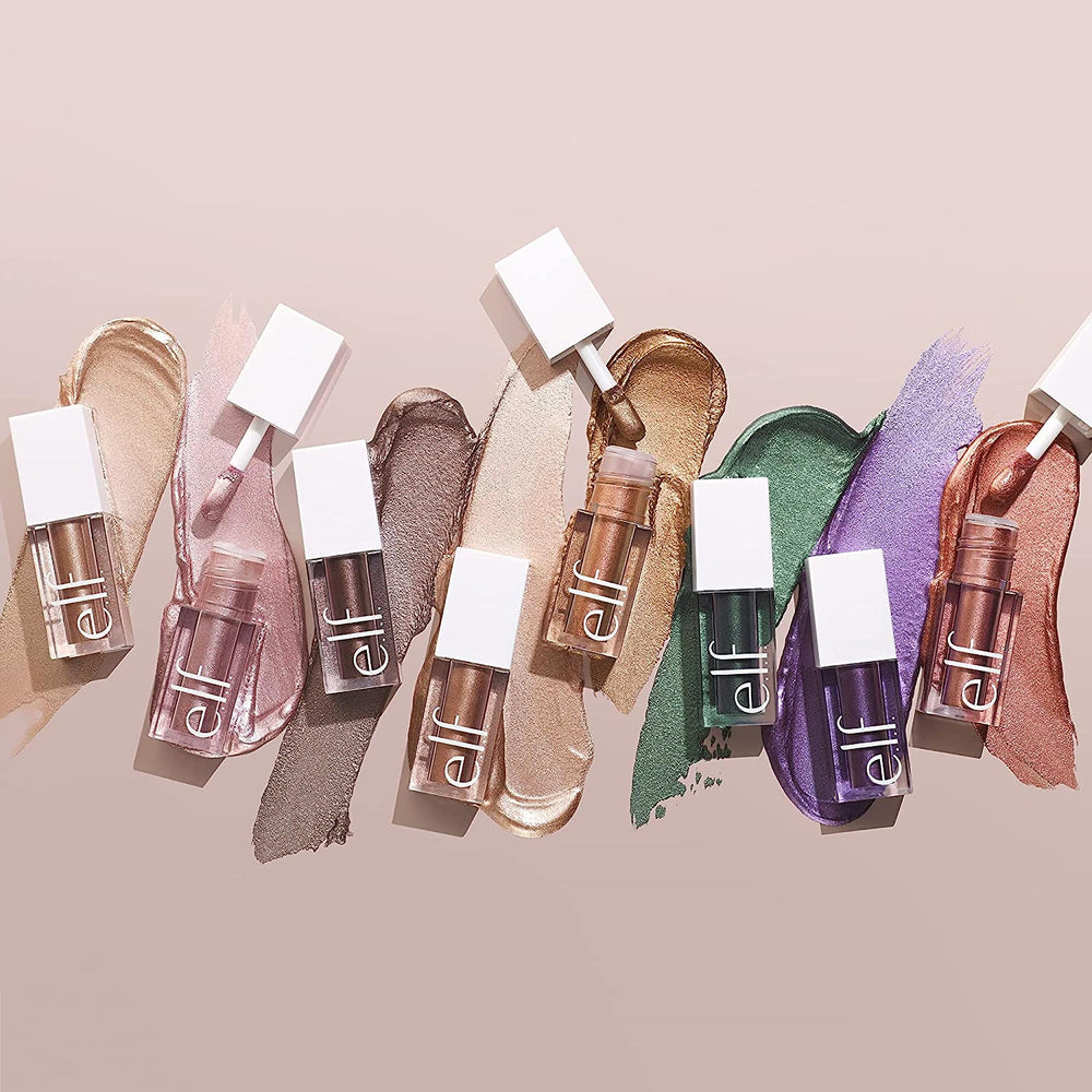 e.l.f. Liquid Metallic Eyeshadow Supernova closeup emphasizes pearl texture for luminous glow