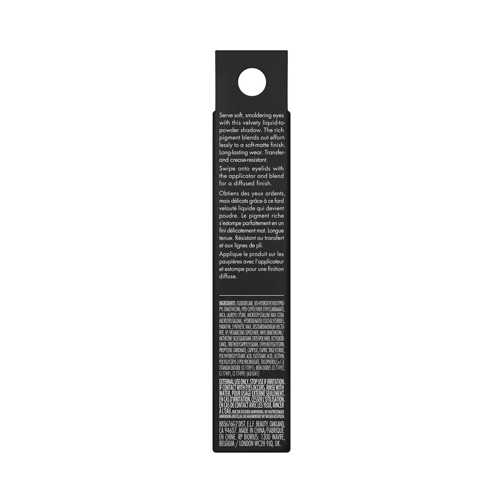 e.l.f. Liquid Velvet Eyeshadow diffused finish for soft, appealing look