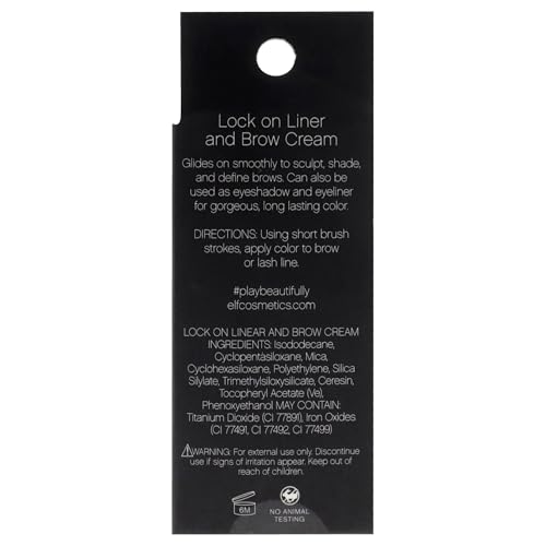 Ceja definida con e.l.f. Lock On Liner and Brow Cream Espresso, acabado mate duradero.