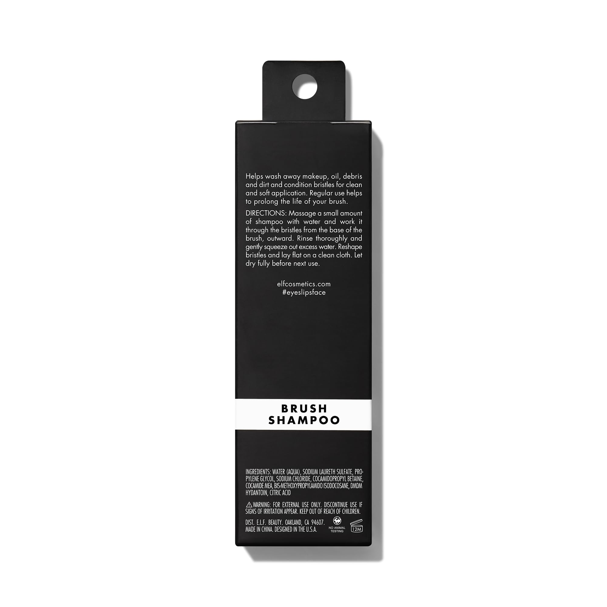 e.l.f. makeup brush shampoo drying bristles promotes quick air-dry after washing.