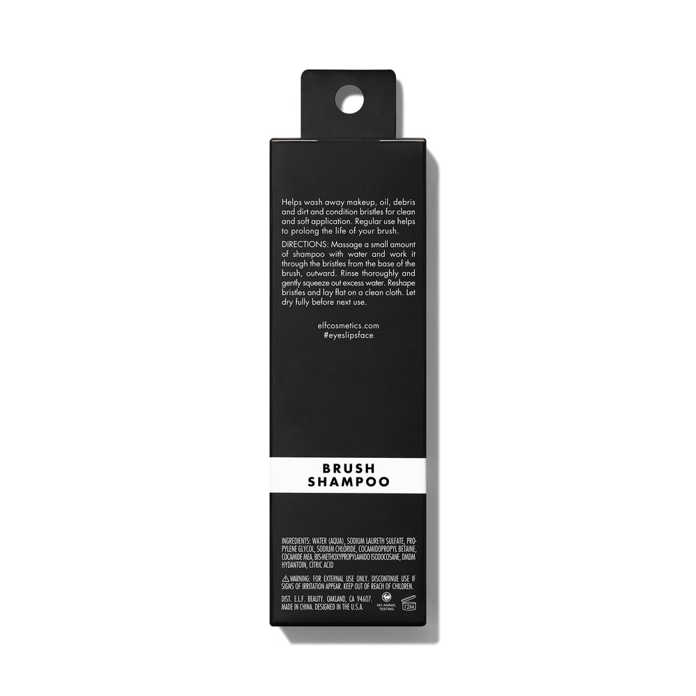 e.l.f. makeup brush shampoo drying bristles promotes quick air-dry after washing.