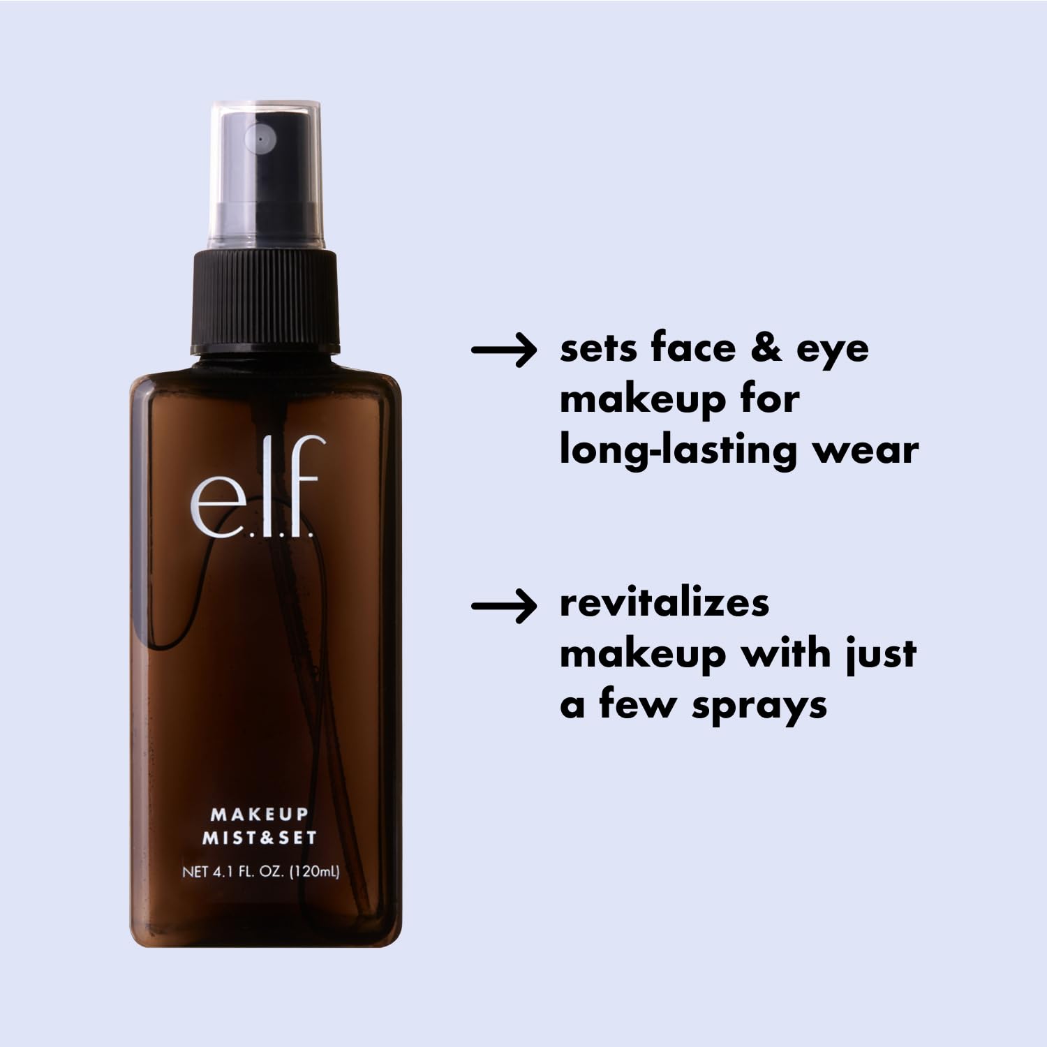 e.l.f. Makeup Mist & Set misted onto brush before makeup for extended wear