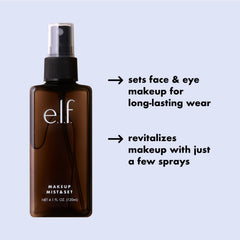e.l.f. Makeup Mist & Set misted onto brush before makeup for extended wear