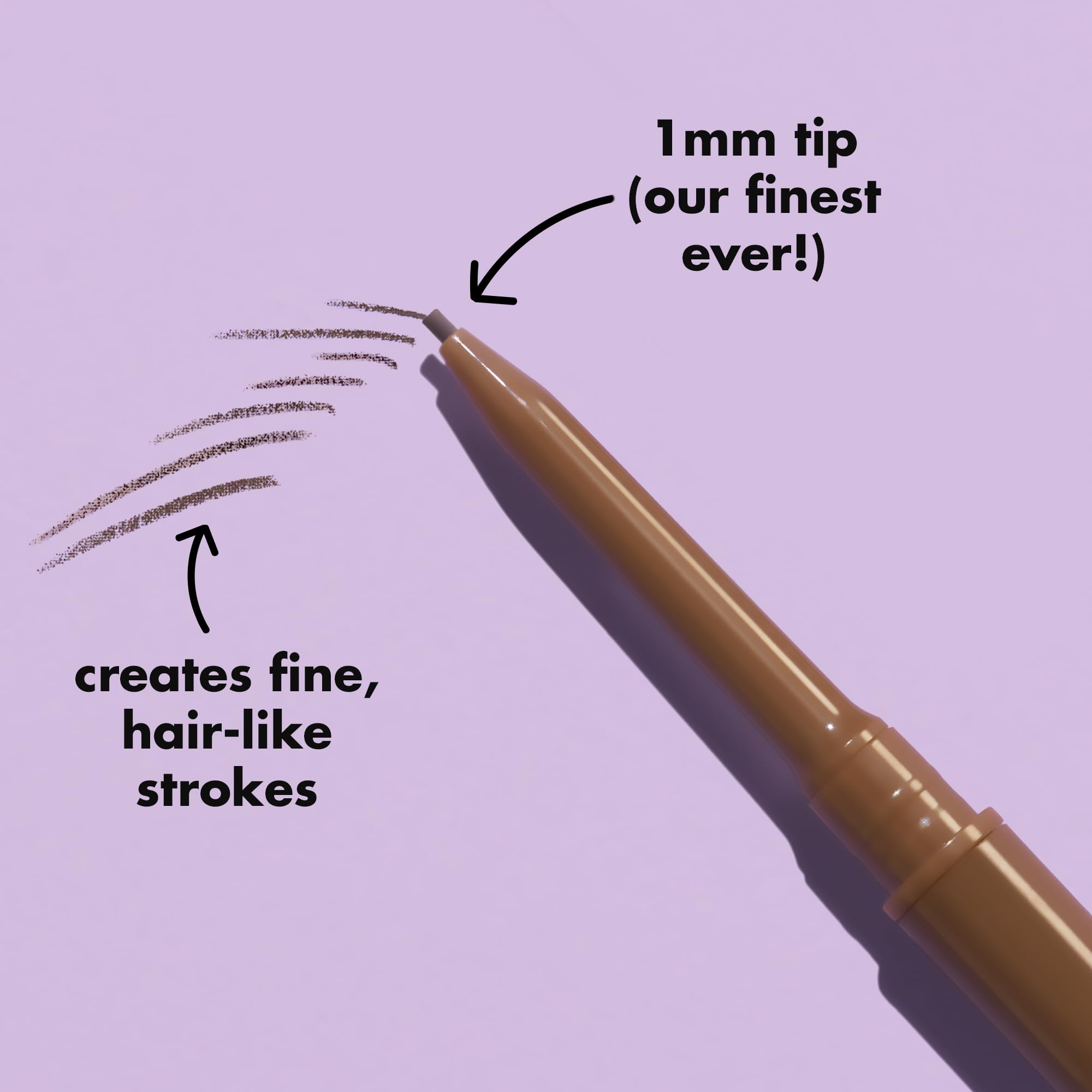 e.l.f. Micro-Fine Brow Pencil creates a feathered look that lasts all day.