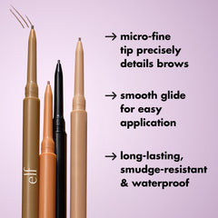 e.l.f. Brow Pencil with spoolie end aids shaping and blending.