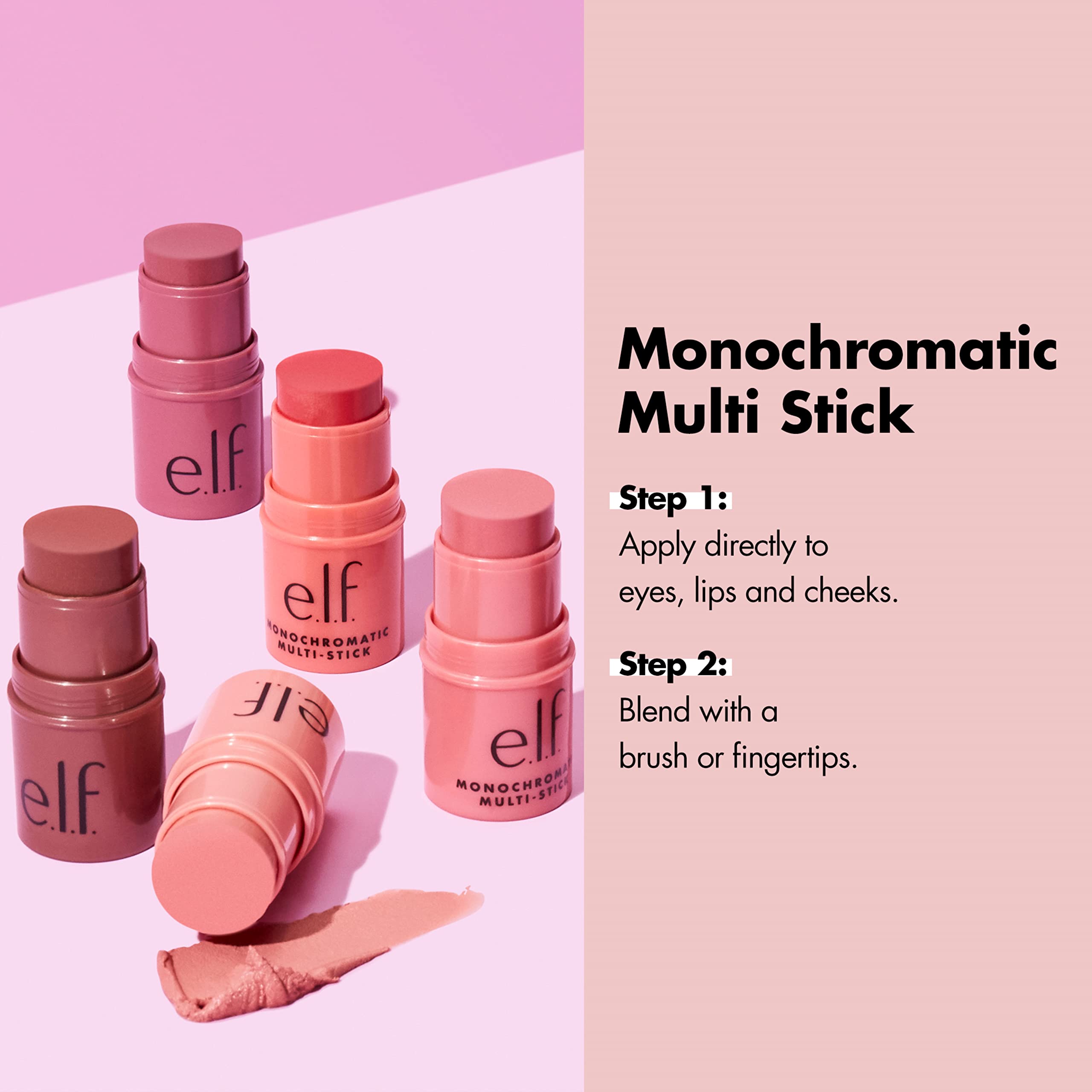 e.l.f. Monochromatic Multi Stick Peony lip-tinge for natural, day-ready lips