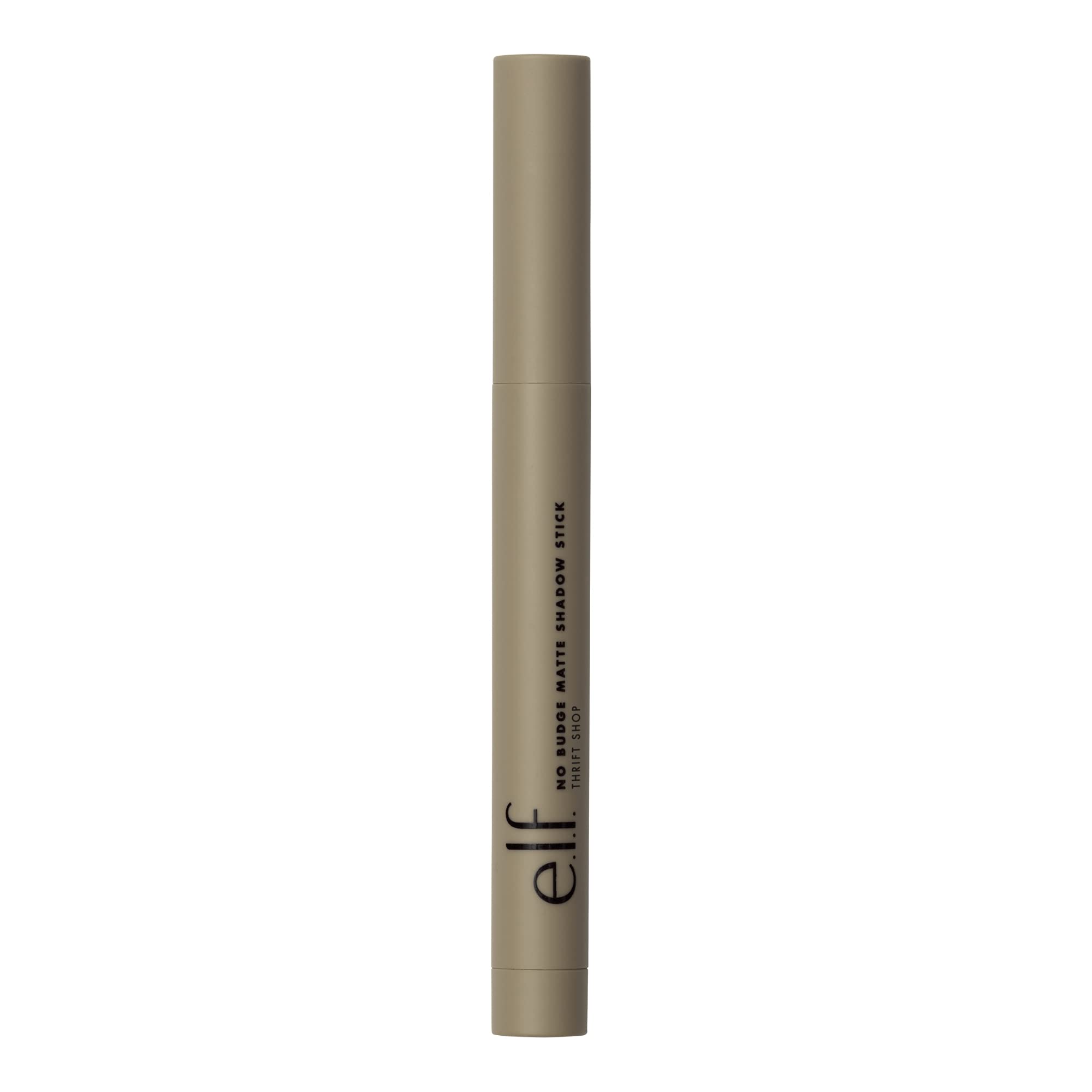 e.l.f. No Budge Matte Shadow Stick applied for crease-free matte color on the lid